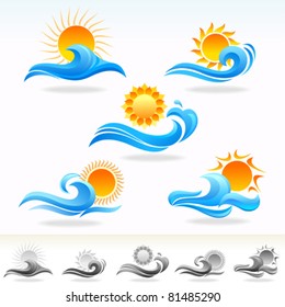 SUN N SEA VECTOR ICONS