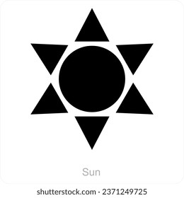 Sun and nature icon concept