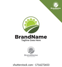 sun and nature logo vector eps