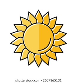 sun nature summer sunlight color icon vector. sun nature summer sunlight sign. isolated symbol illustration