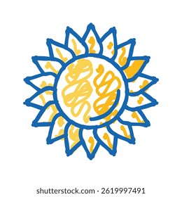 sun nature summer sunlight doodle icon sketch vector. sun nature summer sunlight sign. isolated symbol illustration