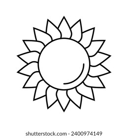 vectores de icono de la línea solar de verano de la naturaleza solar. signo de luz solar de verano de la naturaleza solar. símbolo de contorno aislado ilustración negra