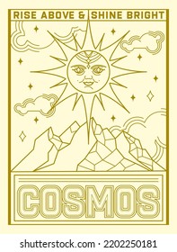 sun and nature tarot card inspired simple modern look vectorized illustration 