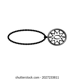 sun necklace vector coloring book isolated white backgroud eps 10