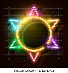 Sun neon banner.