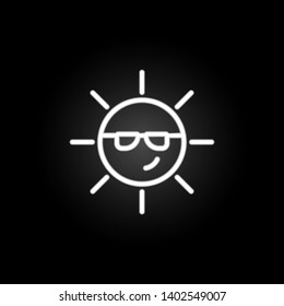 Sun neon icon. Elements of summer set. Simple icon for websites, web design, mobile app, info graphics
