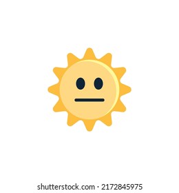 Sun Neutral Face emoticon flat icon, vector sign, colorful pictogram isolated on white. Symbol, logo illustration. Flat style design
