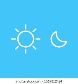 Sun and night icon illustration flat design