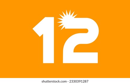 Logotipo del número de sol Día blanco Nuevo moderno