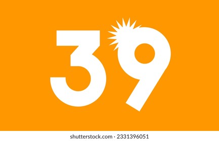 Logotipo del número de sol Día blanco Nuevo moderno