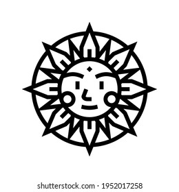sun occult symbol line icon vector. sun occult symbol sign. isolated contour symbol black illustration