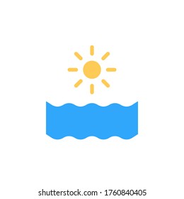 Sol, icono del océano. Elementos vectoriales de color simples para guardar iconos marinos para ui y ux, sitio web o aplicación móvil