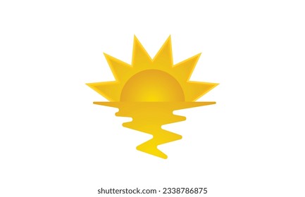 sun, ocean icon.on white background.Vector Design Illustration.