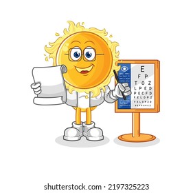 the sun oculist cartoon. cartoon mascot vector
