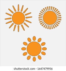 Sun on the background. Stock vector illustration.