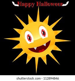 Sun on a black background with white bats