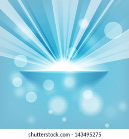 sun on blue background with copy space