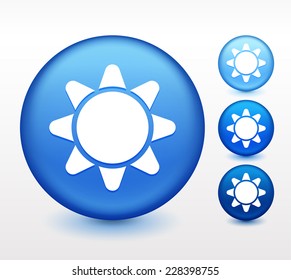 Sun on Blue Round Button