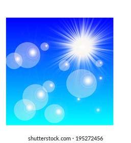 Sun on a blue sky