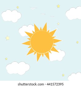 sun on blue sky 