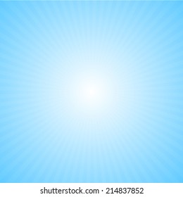 Sun on blue sky with lenses flare