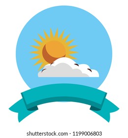 Sun on cloud cartoon