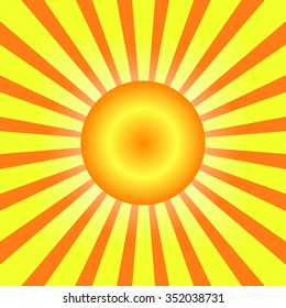 The sun on a colorful background
