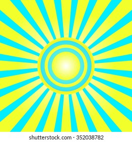 The sun on a colorful background