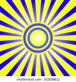 The sun on a colorful background