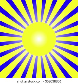 The sun on a colorful background
