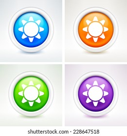 Sun on Multi Color Round Buttons