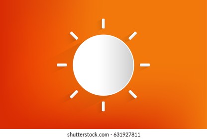 Sun on orange background for summer season concept vector