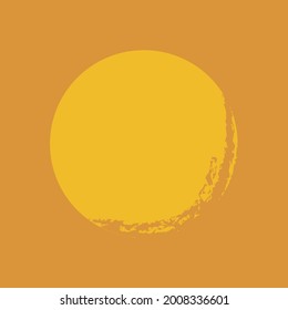 Sun on an orange background. Template for a postcard, banner, poster. Vector cartoon flat illustration.