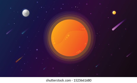 The Sun on a space background