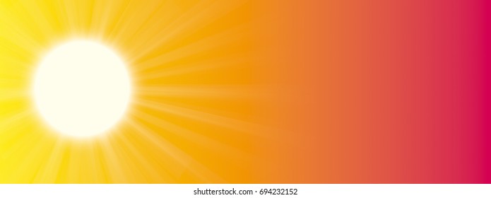 Sun On The Summer Sky. Eps 10 Vector File.