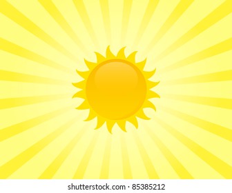 The sun on sunbeam background.