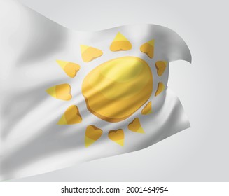 sol sobre el indicador vectorial 3d aislado en fondo blanco