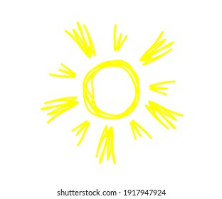 Sun on a white background. Symbol. Vector illustration.