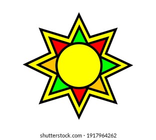 Sun on a white background. Symbol. Vector illustration.