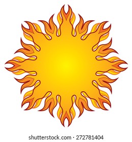 Sun on white - vector illustration