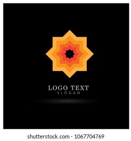 Sun & Orange Abstract Logo. Symbol and Icon Vector Template.