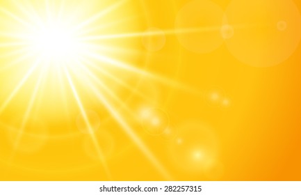 Sun and orange background with highlights