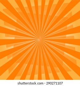 Sun orange rays burst with yellow background, vector illustration