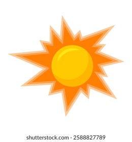 Sun with orange rays is perfect for summerthemed designs, nature backgrounds, weather forecasts, energy concepts, and vibrant illustrations.