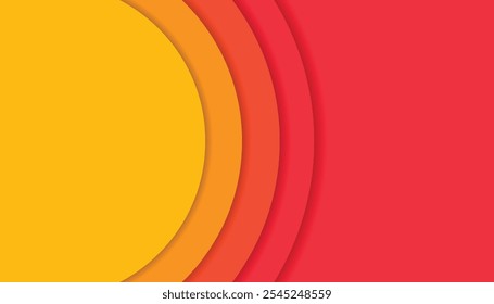 Sun orange tone color background. abstract background vector design. banner design. circle shapes orange background with shadow