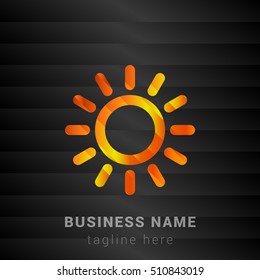 Sun Orange, Yellow and Black silk fashion premium icon / Logo