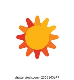 A sun with orange and yellow colors is shown in a flat style. sun icon isolated. vector illustration symbol. clip art yellow and orange sunlight.