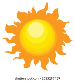 Sun with Orange and Yellow Rays