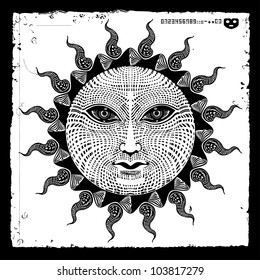 sun original woodcut