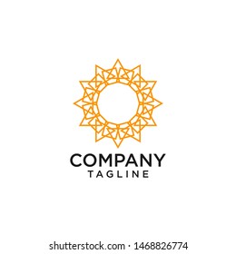 Sun ornament logo design orange color